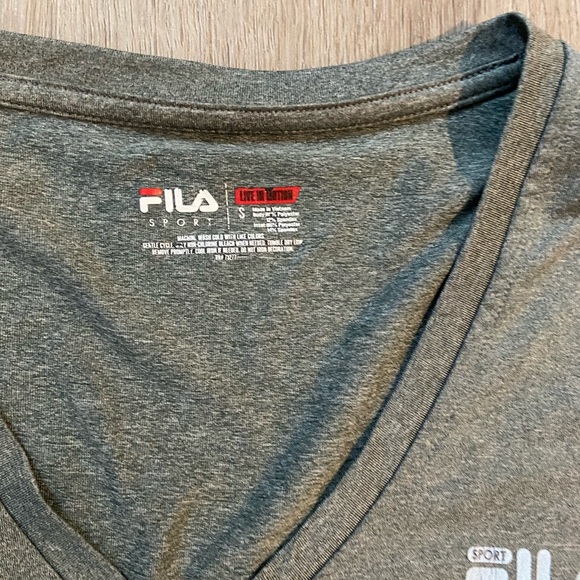 Fila Sport Grey Long Sleeve Workout Top - Picture 3 of 3